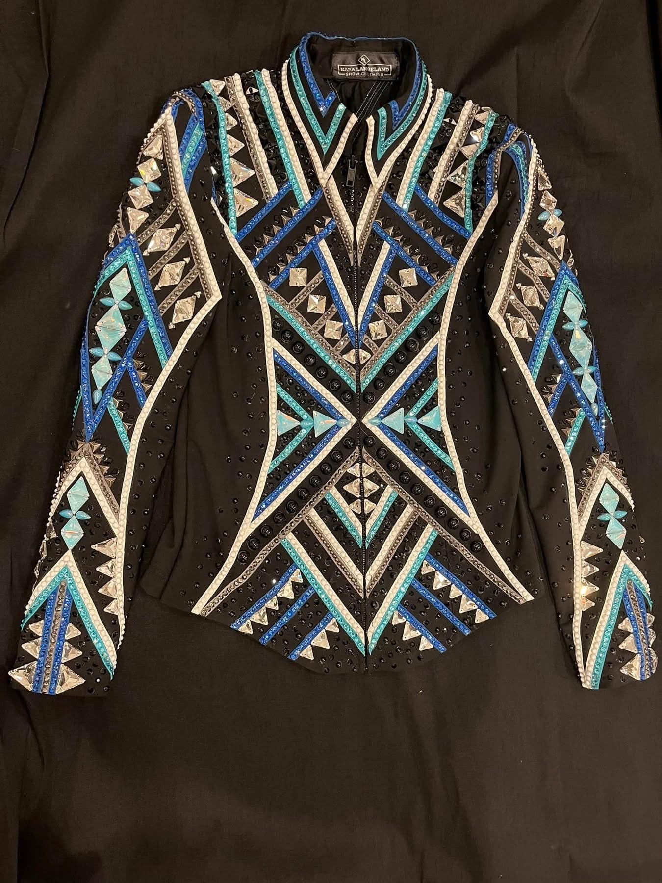Kara Langeland Black Base with Blues & White Jacket - YOUTH