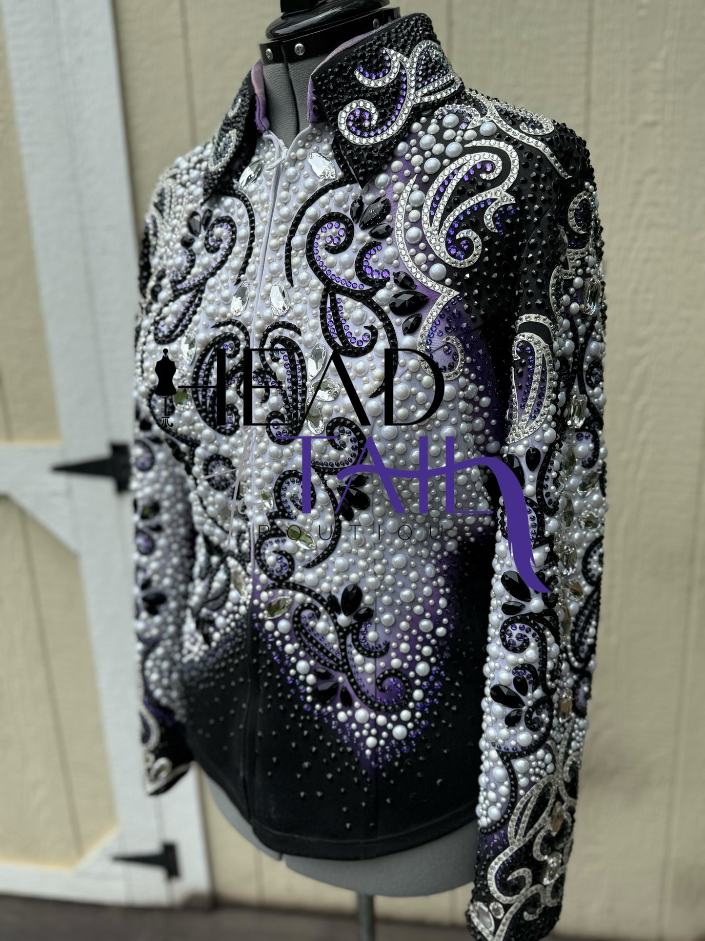 Lindsey James Show Clothing Purple, White, Black & Pearl Jacket - 3XL