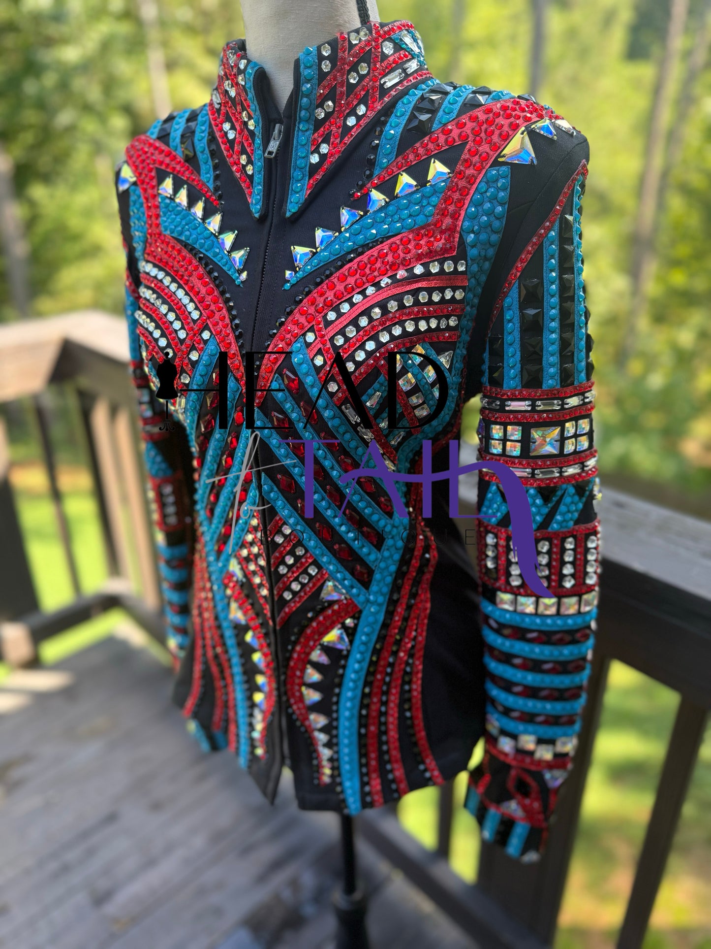 Trudy Black Label Red & Blue Opal Showmanship Jacket - Small/Medium