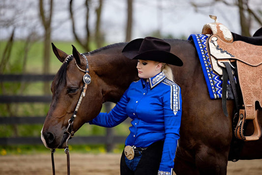 Kevin Garcia Originals Royal Blue & Silver Metallic Half Sleeve Design - Size: Custom Piece APX 6/8 SHORT
