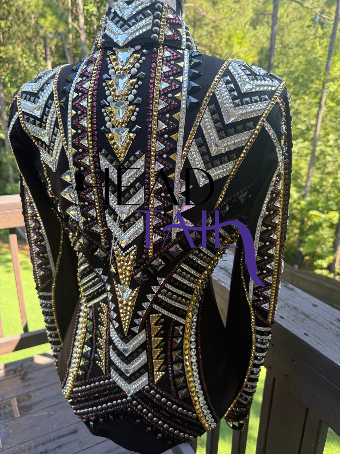 Lindsey James Show Clothing Black, Silver, Amethyst & Gold Showmanship Jacket - Small/Medium