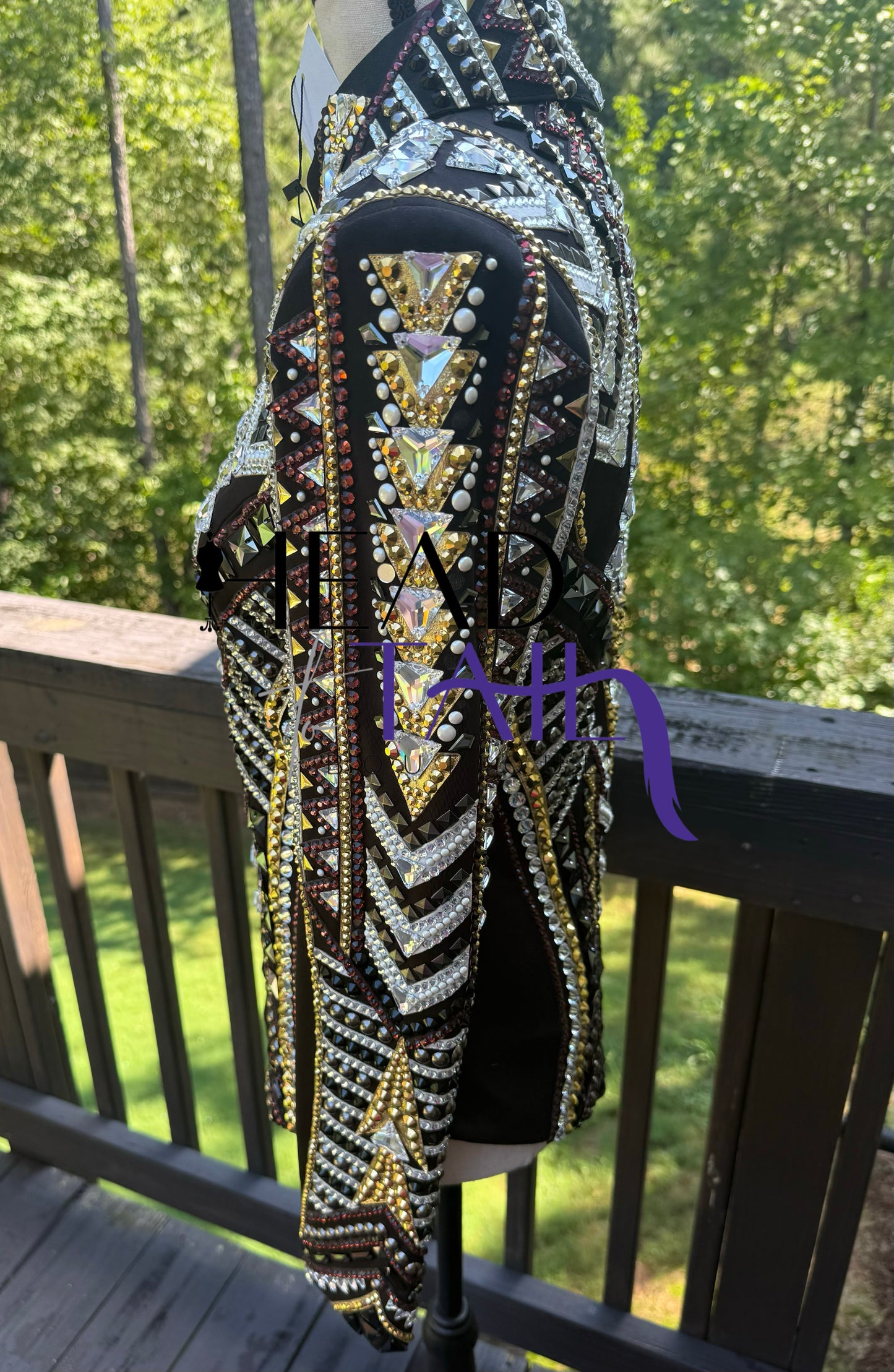 Lindsey James Show Clothing Black, Silver, Amethyst & Gold Showmanship Jacket - Small/Medium