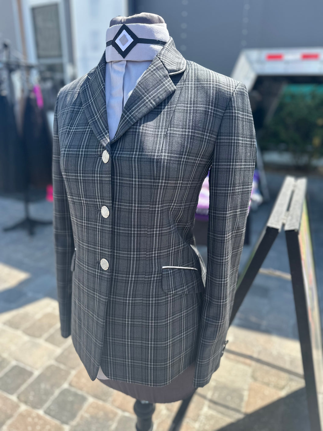 Gray Plaid with Double Piping - Size 2