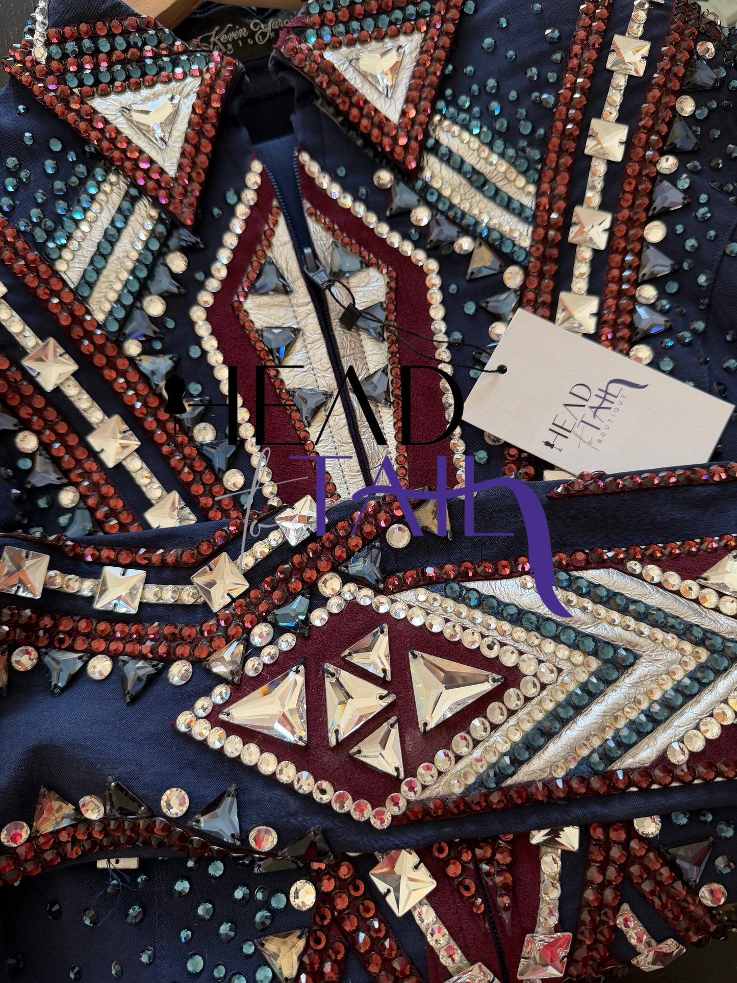 Kevin Garcia Originals Navy, Silver & Burgundy Showmanship Jacket - Apx 12/14