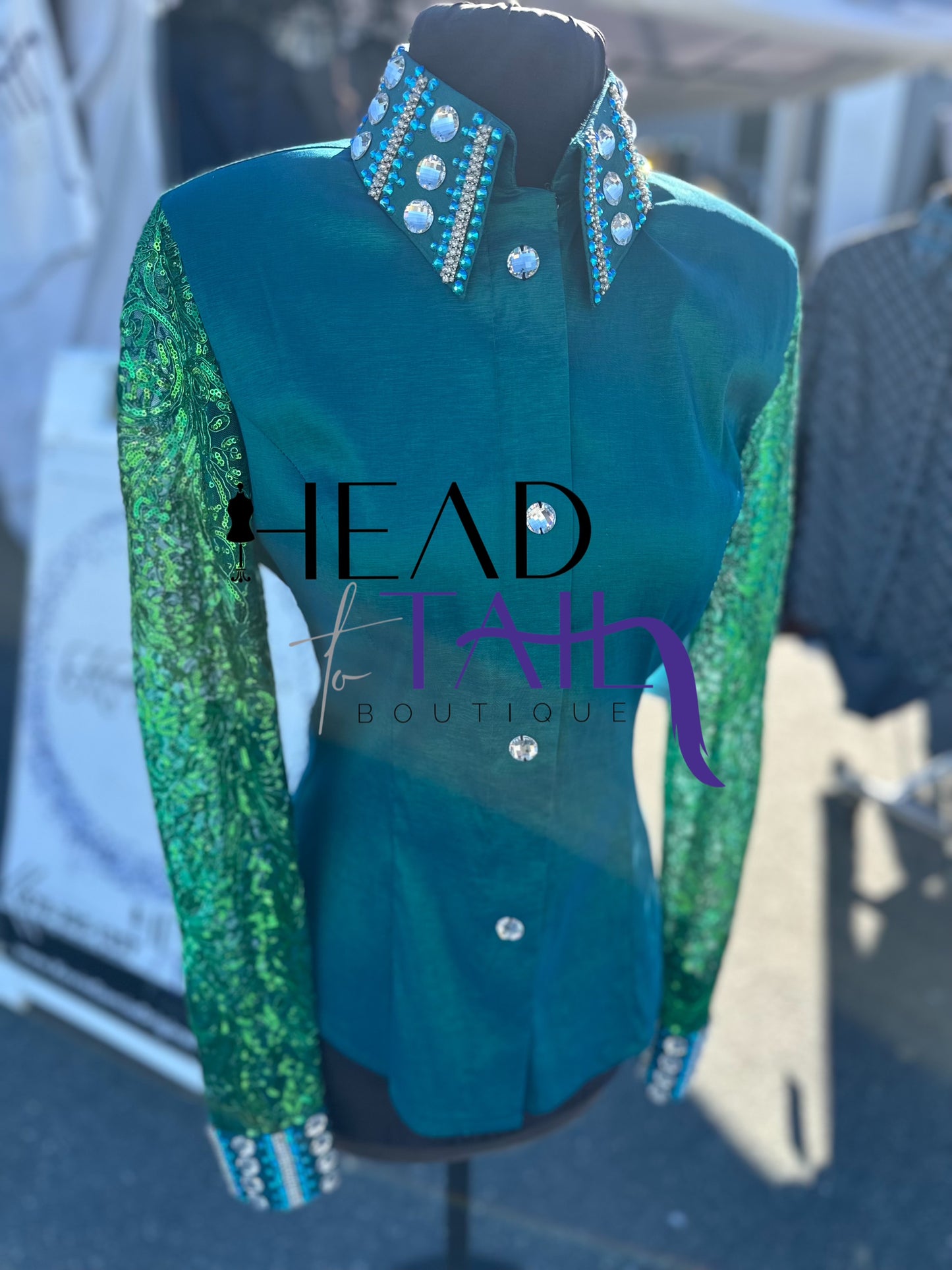 Unbridled Couture Emerald and Gold - Medium