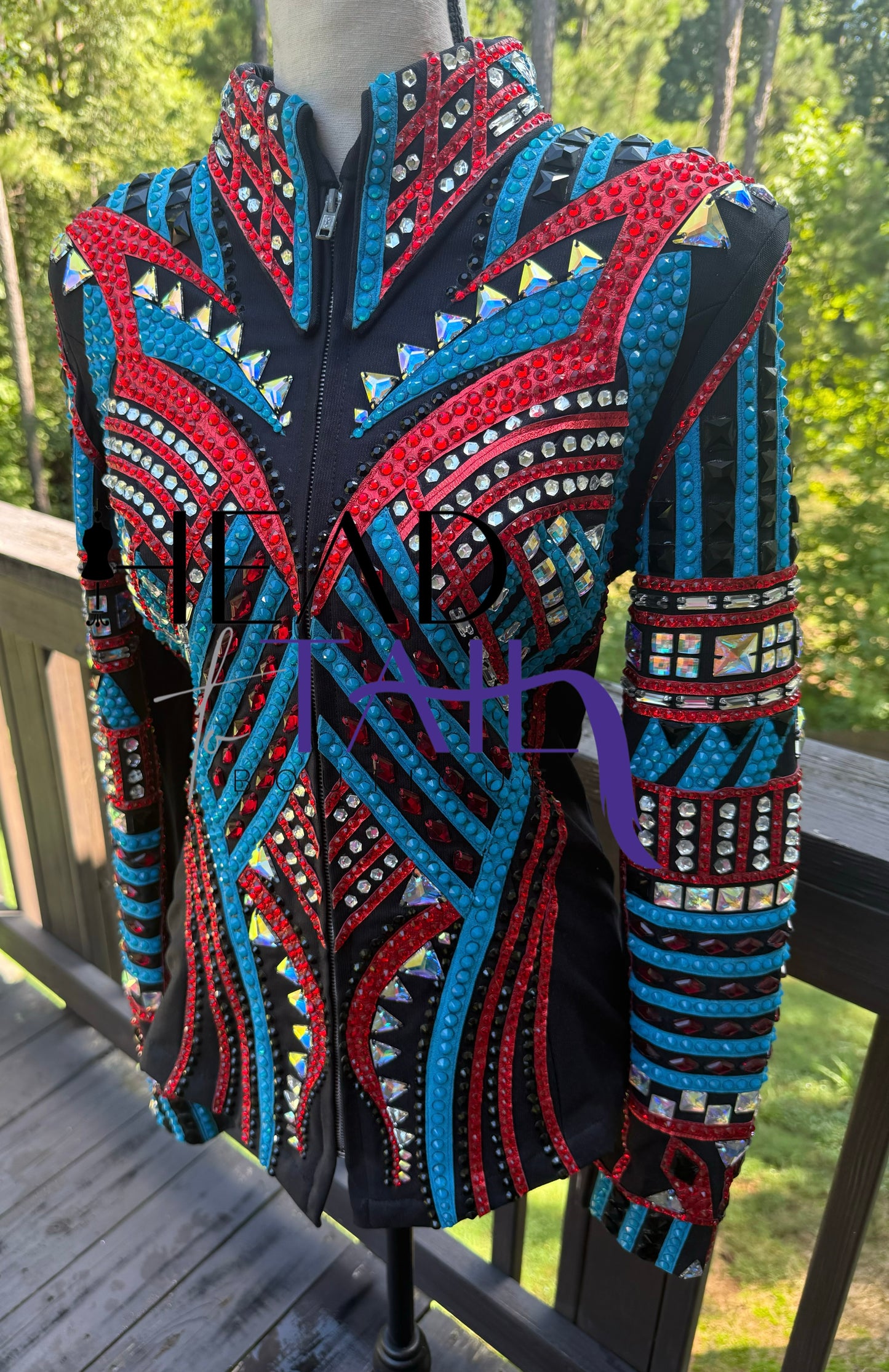 Trudy Black Label Red & Blue Opal Showmanship Jacket - Small/Medium