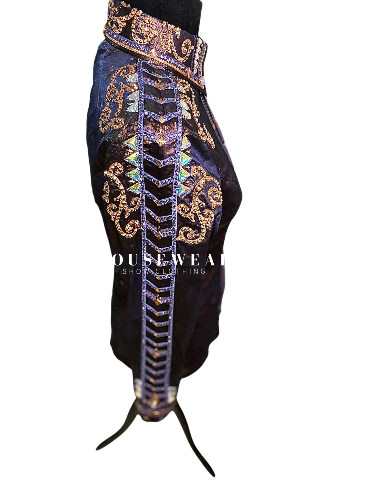 Housewear Show Clothing Deep Purple Metallic & Bronze Full Sleeve - Medium/Large