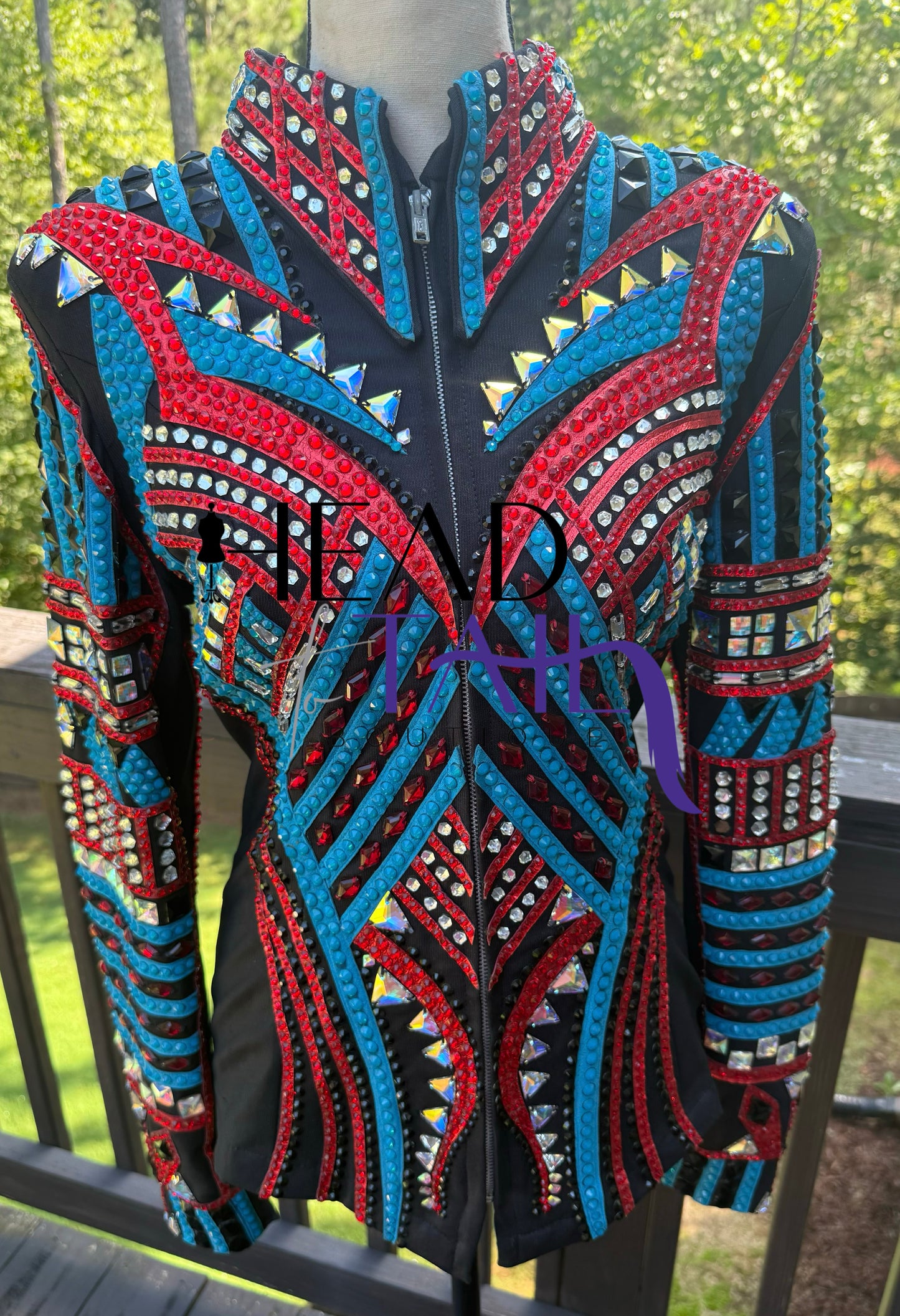 Trudy Black Label Red & Blue Opal Showmanship Jacket - Small/Medium