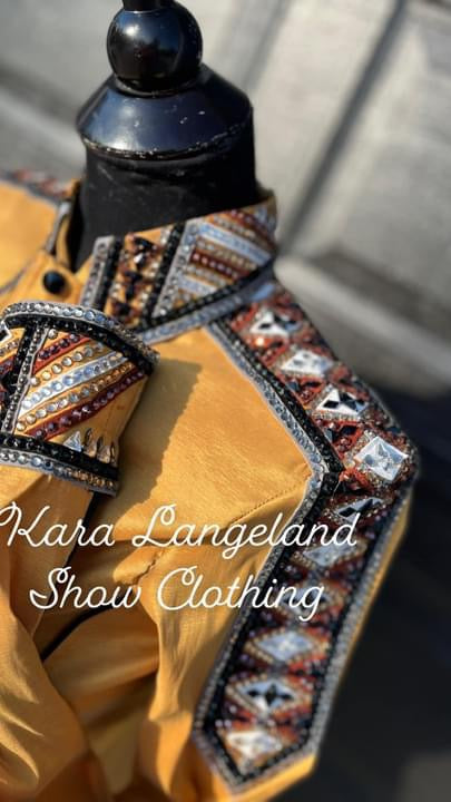 Kara Langeland Mustard Gold, Black & Gray Day Shirt - Small/Medium