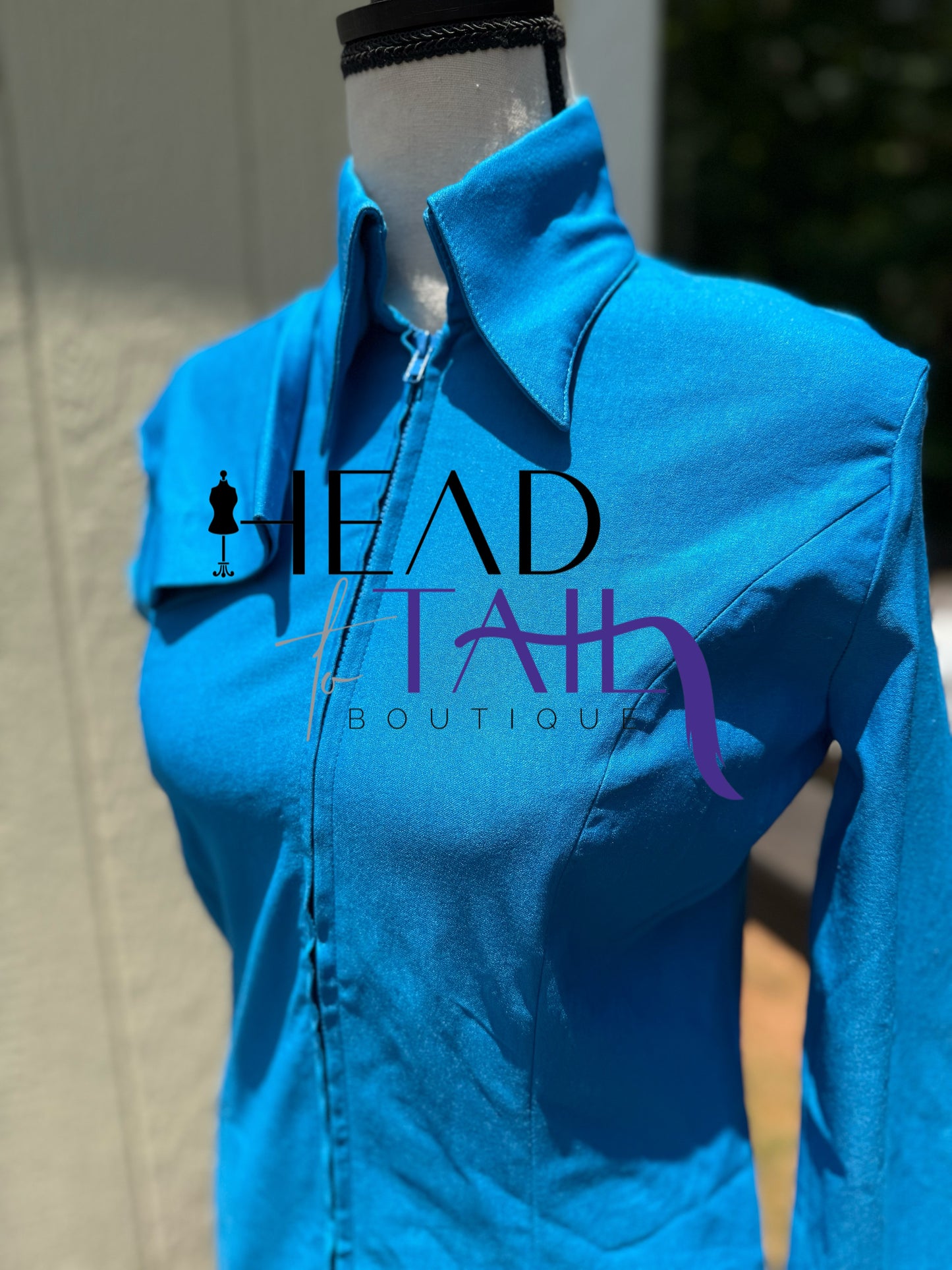Teal Stretch Zip Up - BOGO FINAL SALE