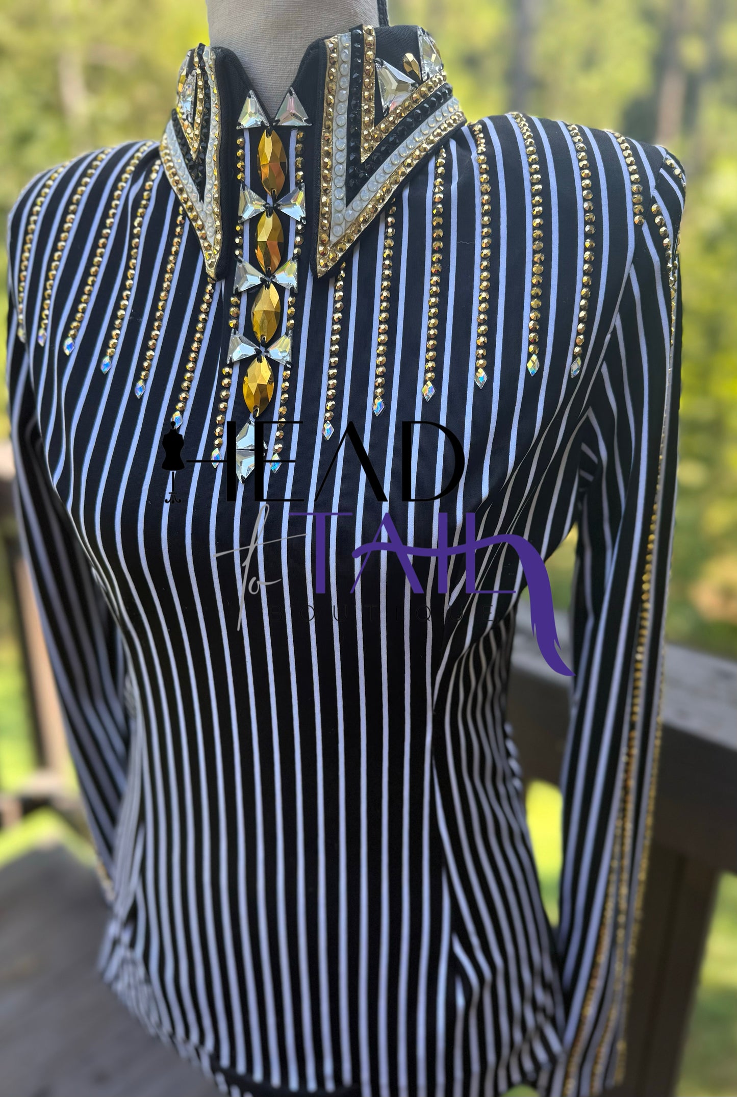 Trudy Black Label Black/White Stripe & Gold Stripe -XSmall/Small