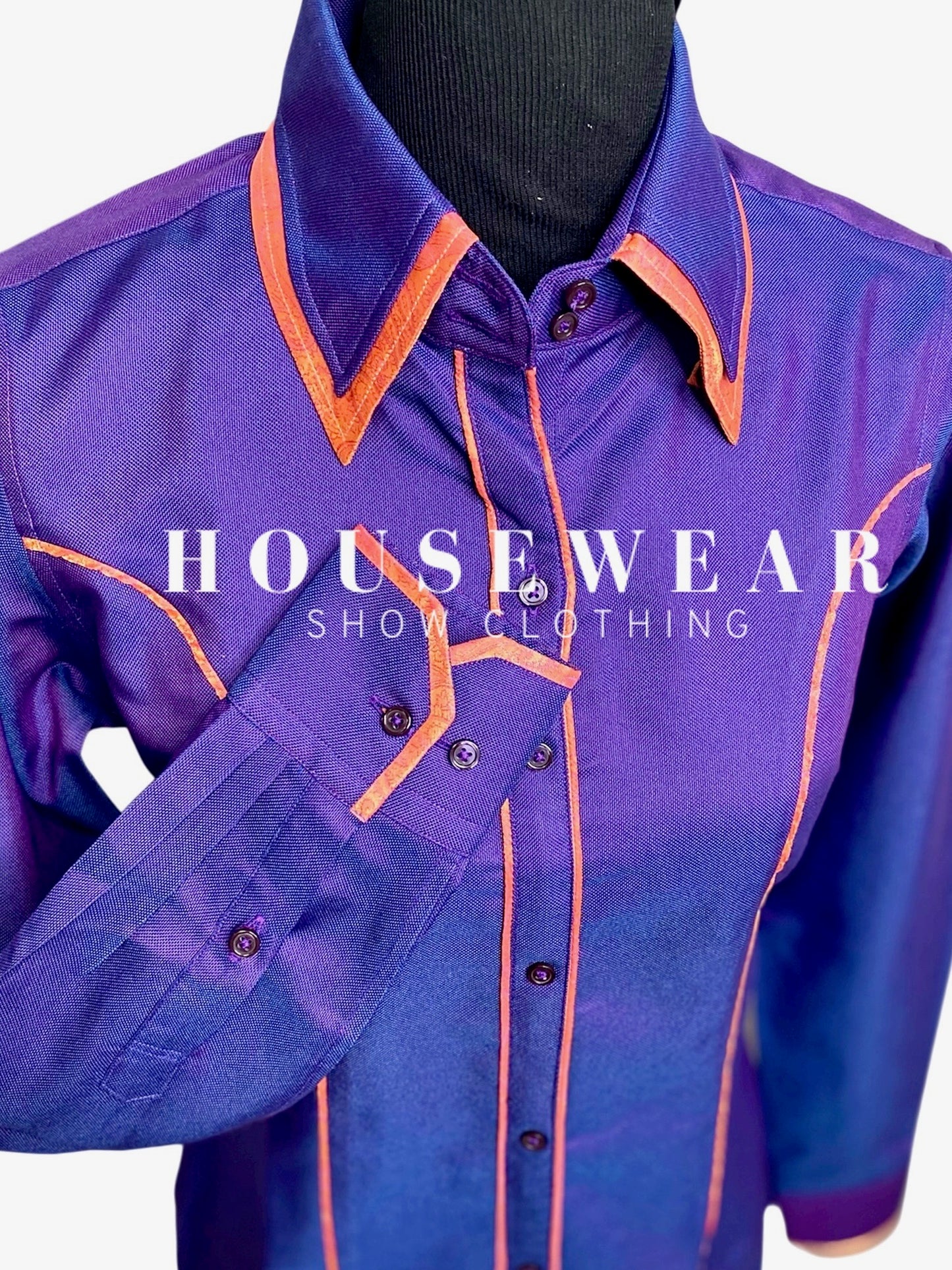 HouseWear Tailored Collection Print Royal Purple & Coral Print - Medium