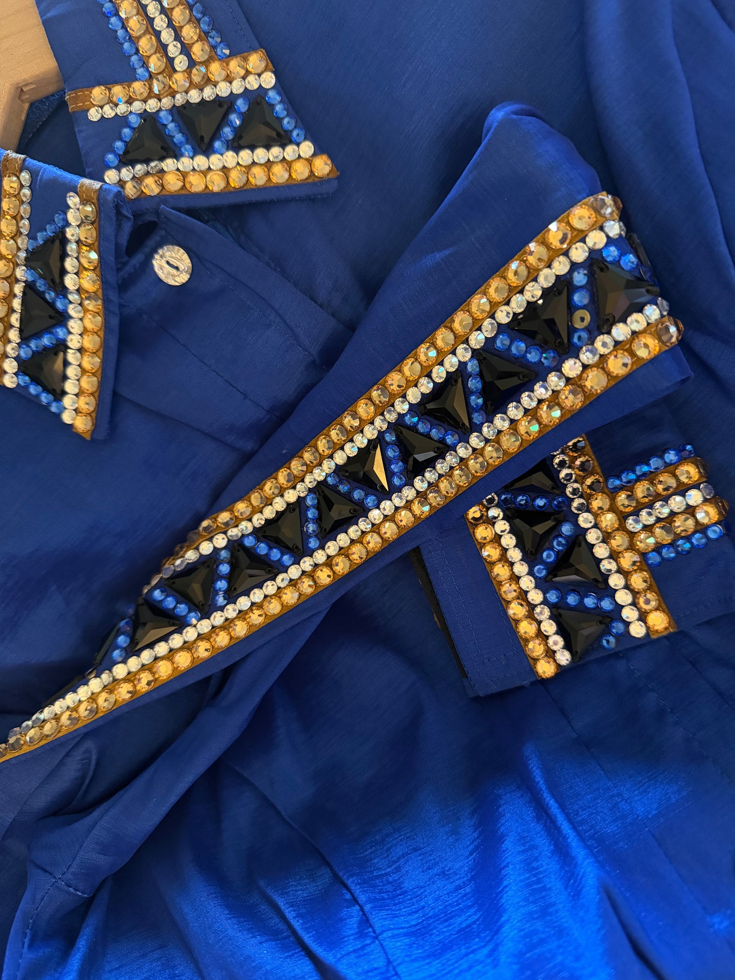 Kevin Garcia Originals Royal Blue, Gold, Crystal & Black Full Sleeve - Ape 8/10