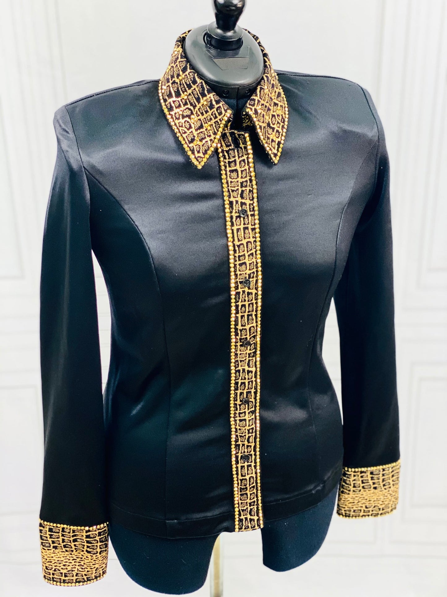 Unbridled Couture Black, Gold & Animal Print - Large - FINAL SALE