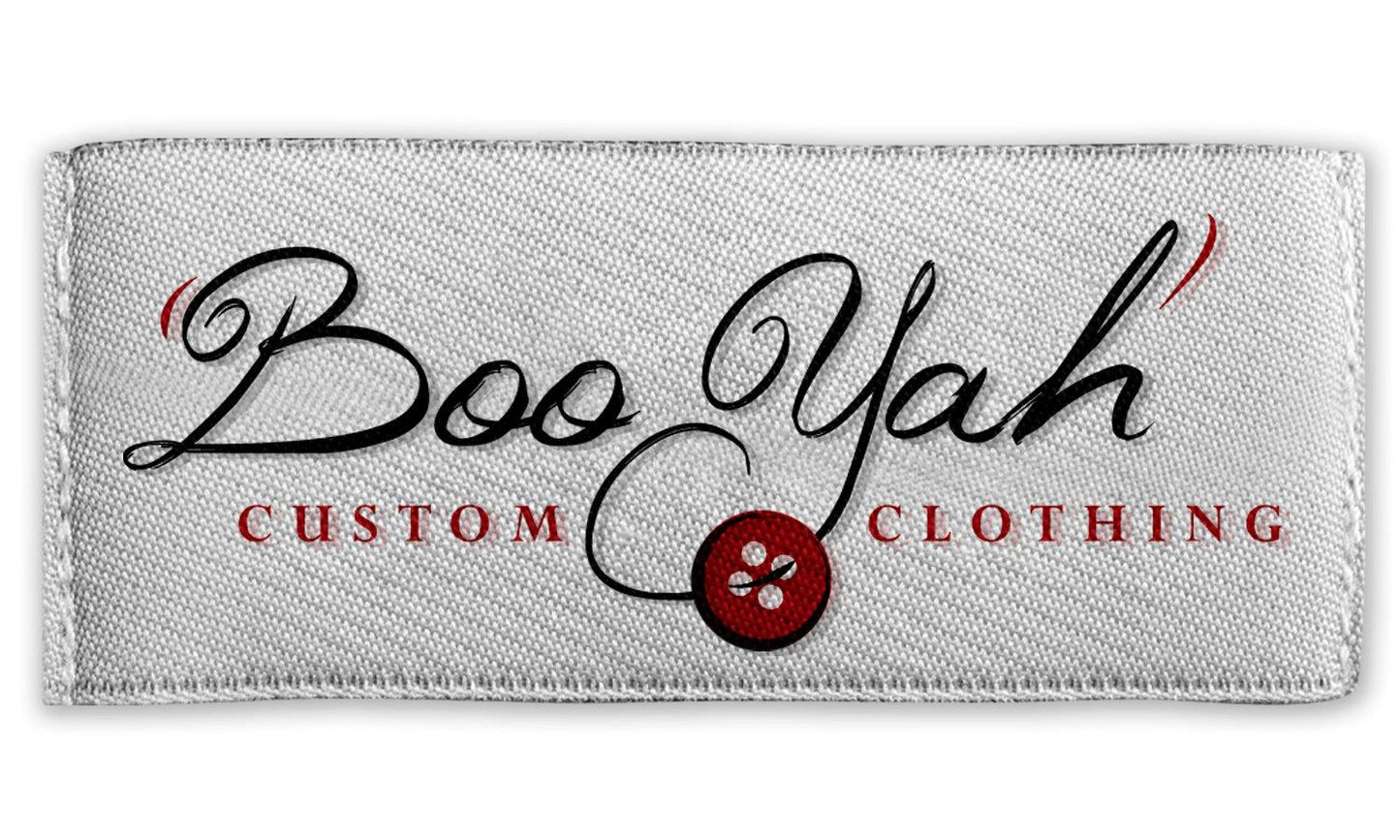Boo Yah White Shirt with Navy/Silver V and Thin Navy Piping Collars - Size 32