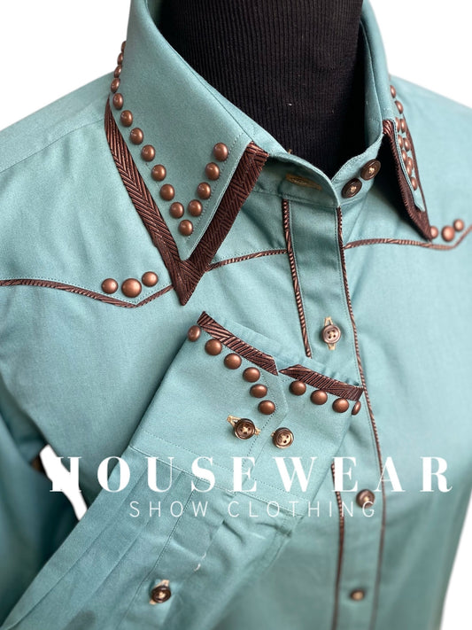 HouseWear Tailored Collection Mint Green with Copper Studs - Large