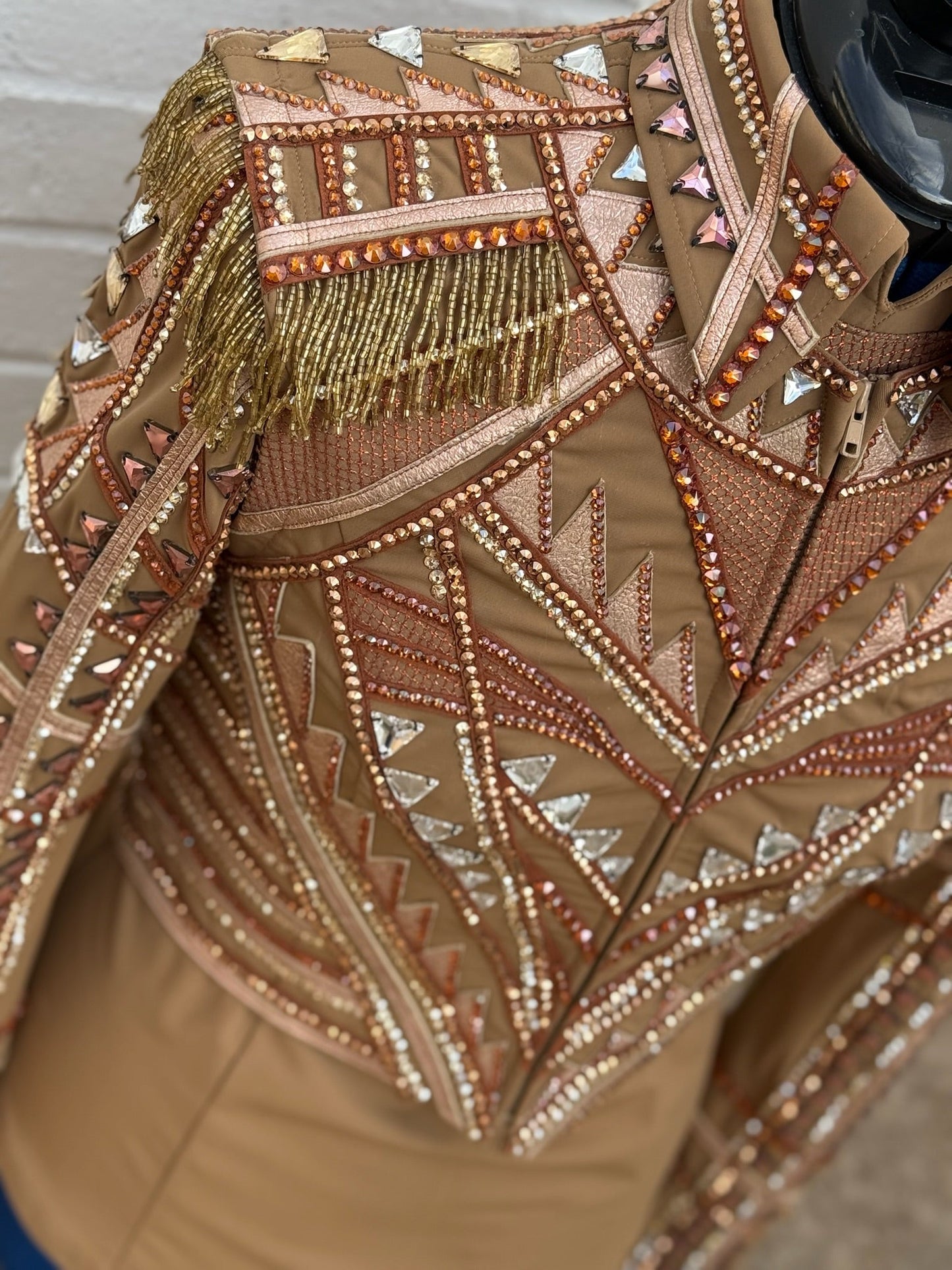Unbridled Couture Copper Cowgirl Horsemanship Shirt and Bolero Vest Set - Medium - FINAL SALE