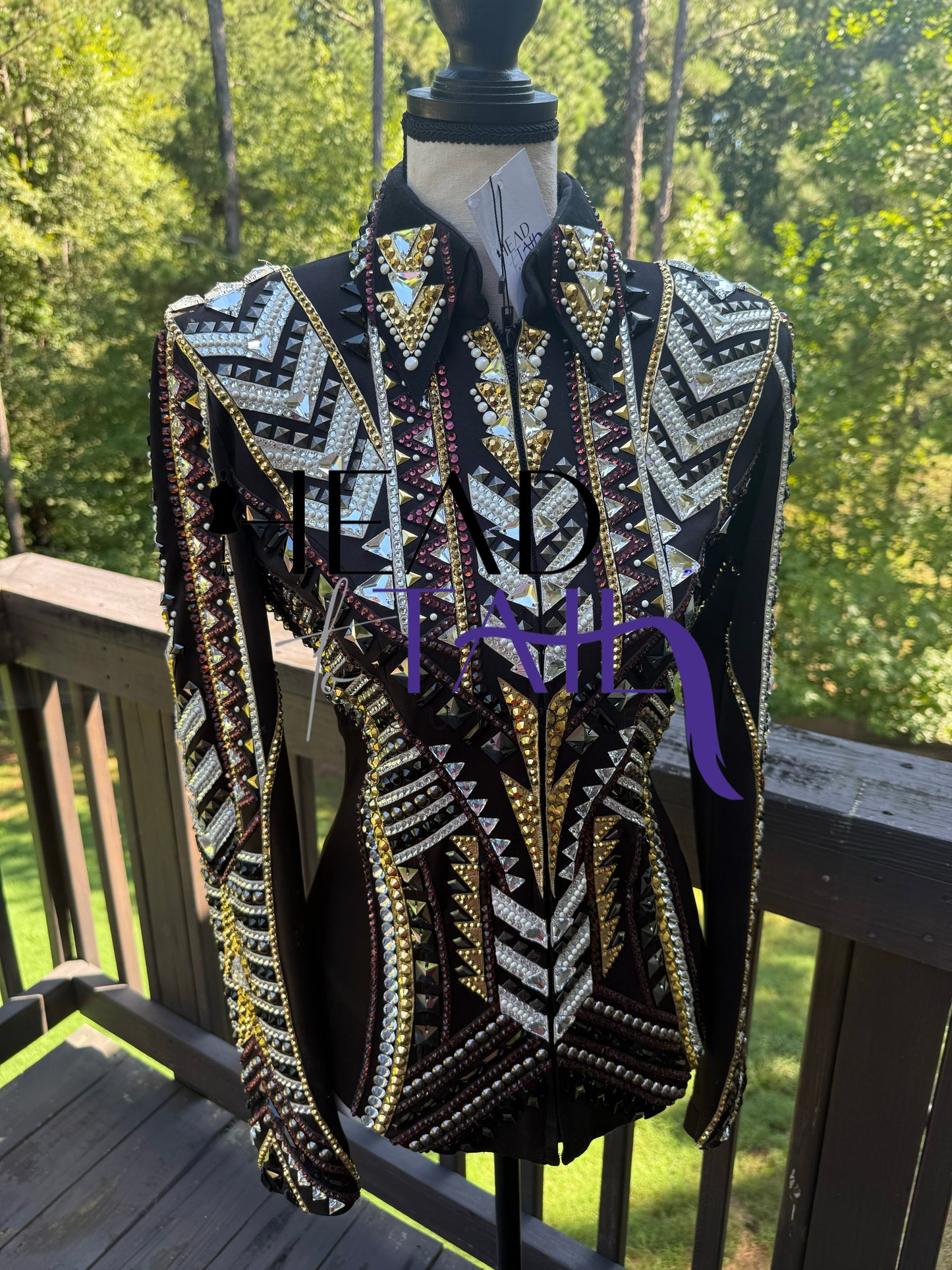 Lindsey James Show Clothing Black, Silver, Amethyst & Gold Showmanship Jacket - Small/Medium