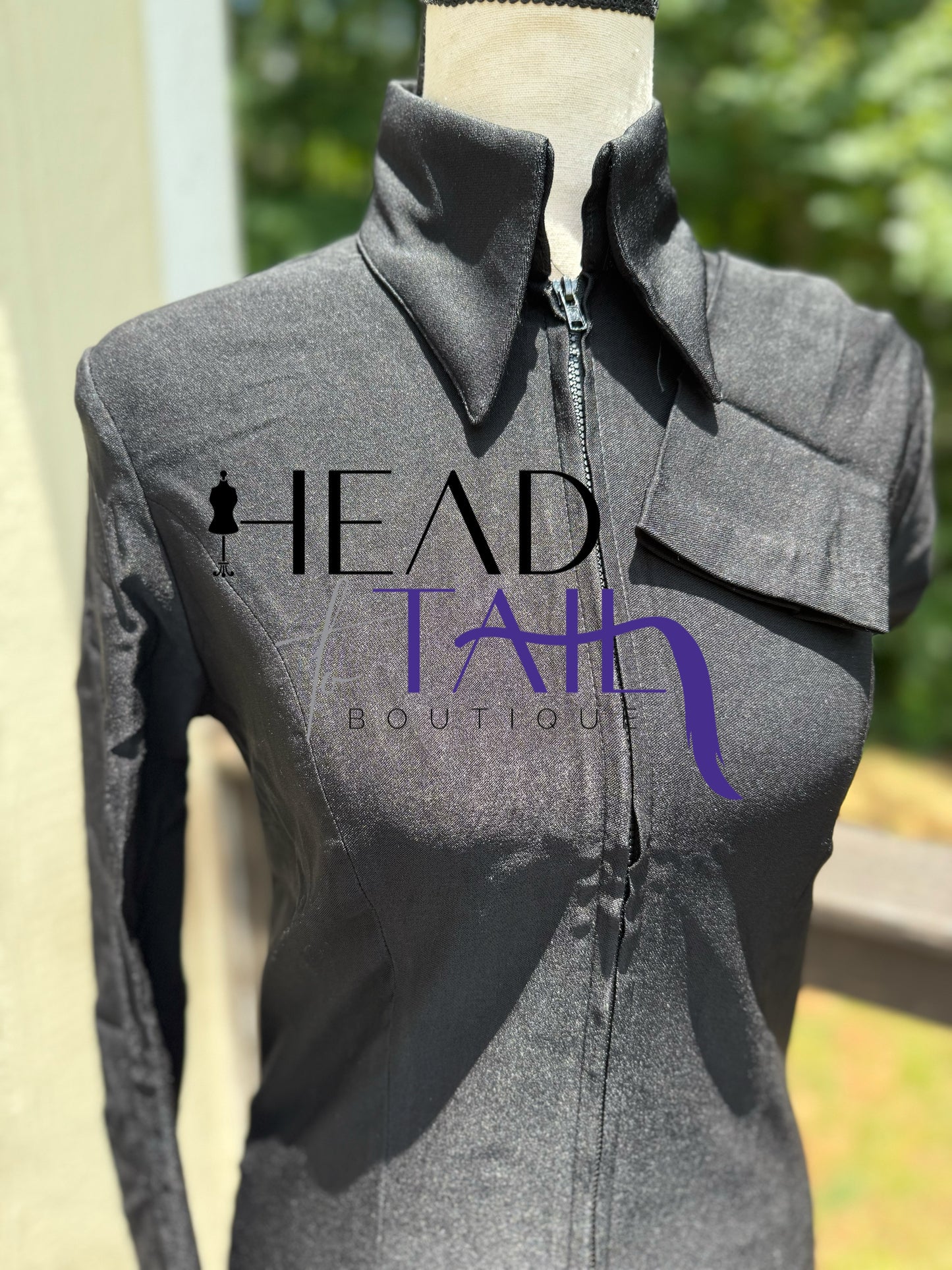 Black Stretch Zip Up - BOGO FINAL SALE