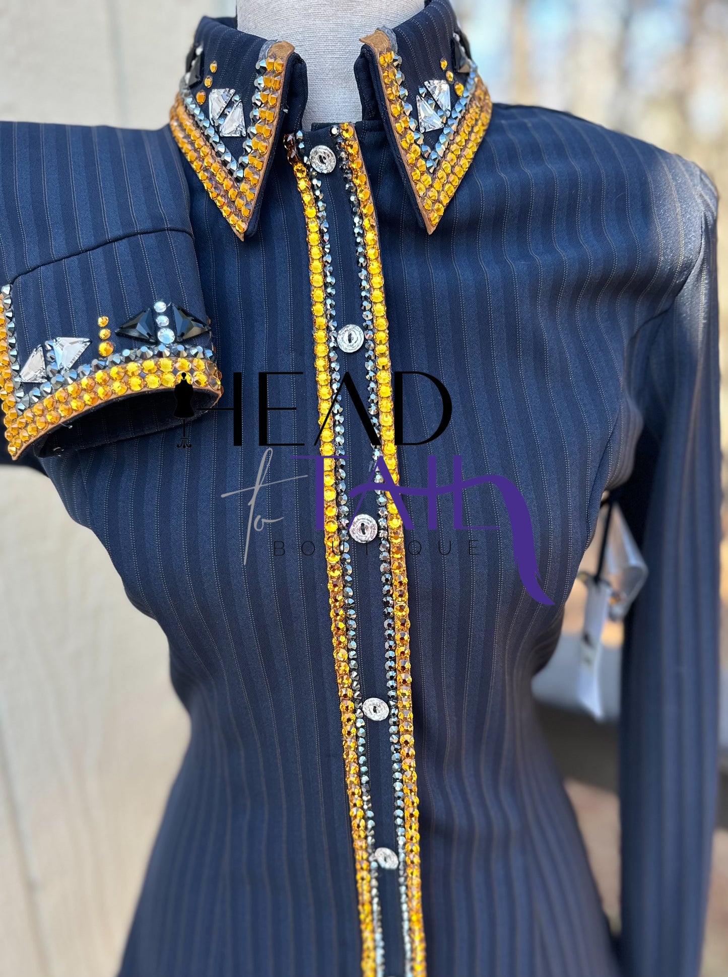 Kevin Garcia Originals Navy w/ Copper Pin Stripe - Size 6