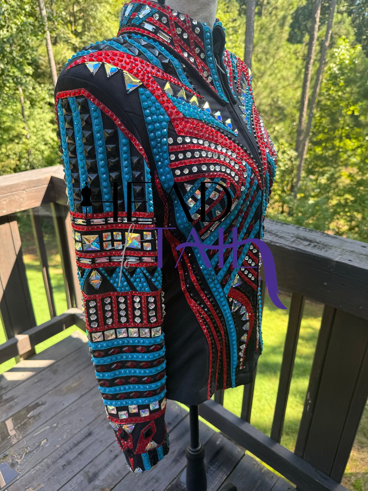 Trudy Black Label Red & Blue Opal Showmanship Jacket - Small/Medium