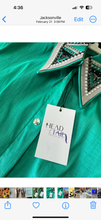 Load image into Gallery viewer, One of a kind Mint, Silver &amp; Charcoal Day Shirt - Small - FINAL SALE
