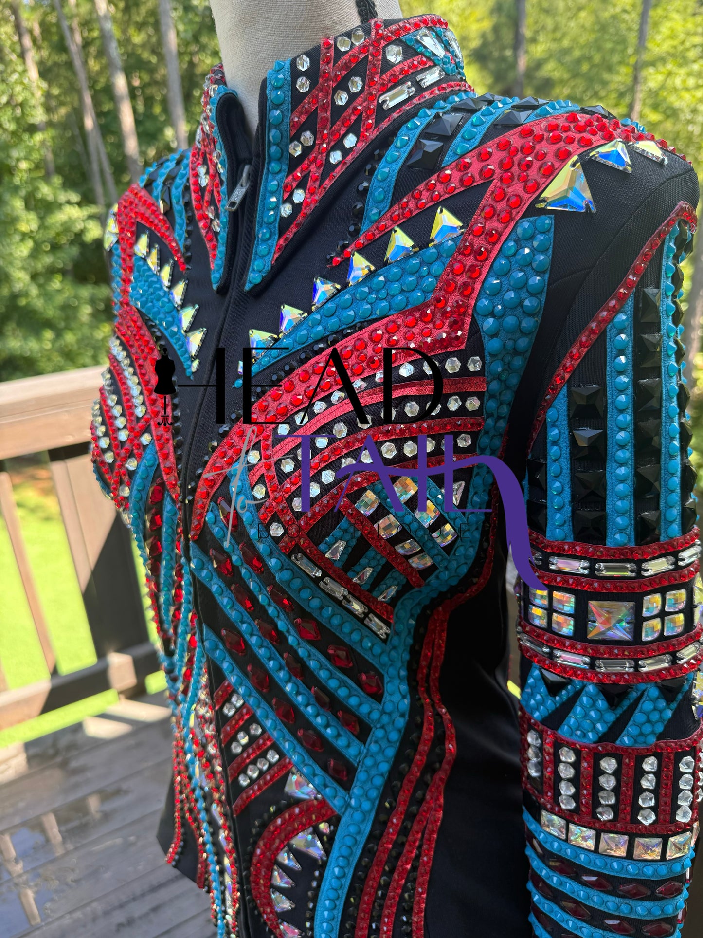 Trudy Black Label Red & Blue Opal Showmanship Jacket - Small/Medium