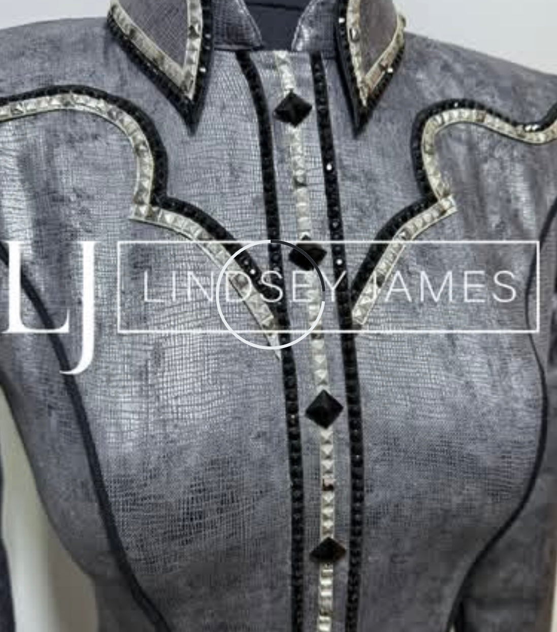 Lindsey James Silver Print & Black Yoke- X-Small/Small