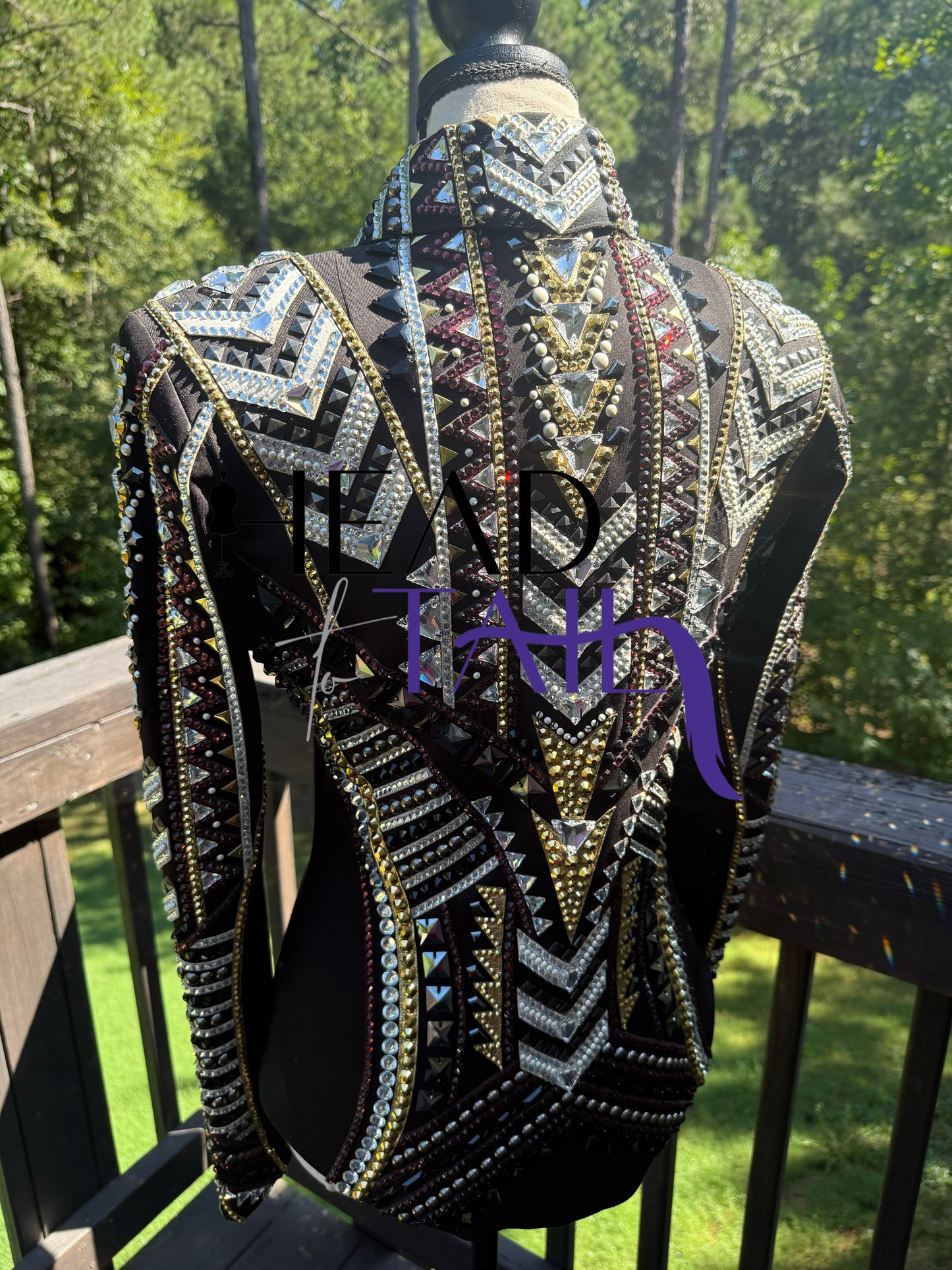 Lindsey James Show Clothing Black, Silver, Amethyst & Gold Showmanship Jacket - Small/Medium