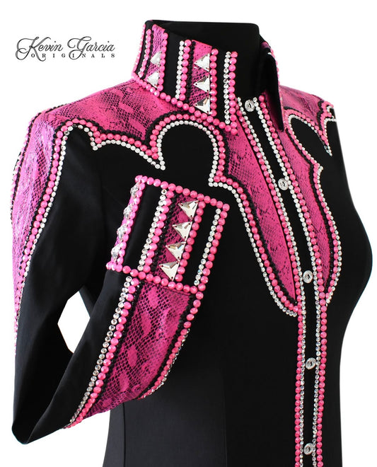 Kevin Garcia Originals Black & Pink Snakeskin Yoke - Size: Custom Piece APX 6/8 SHORT