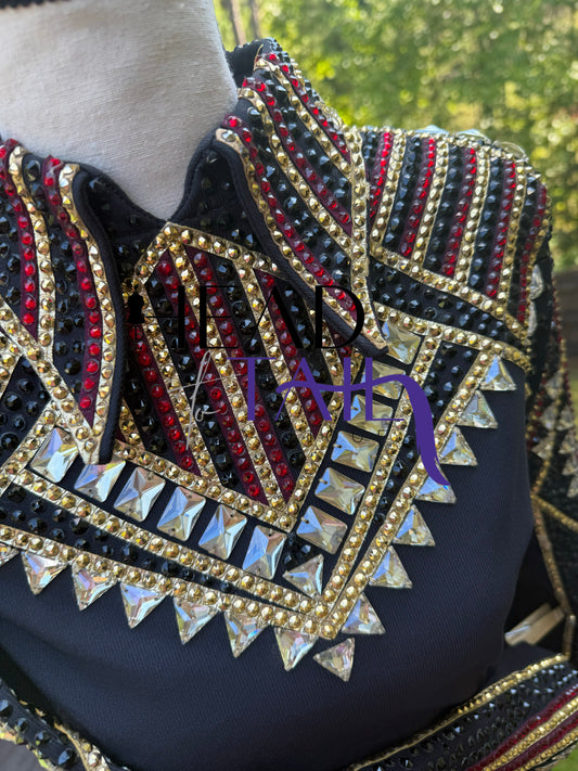 Trudy Black Label Black,  Burgundy & Gold -Small/Medium