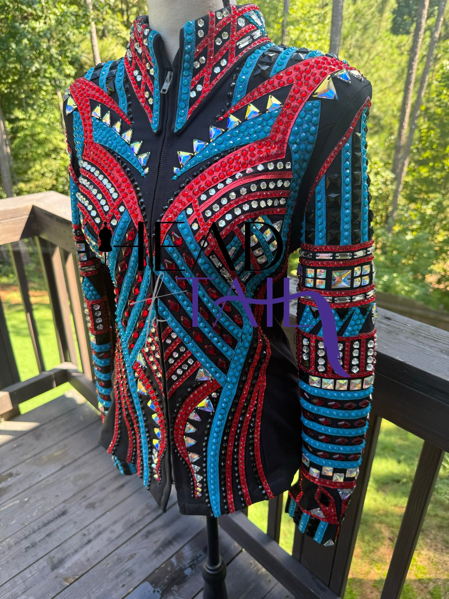 Trudy Black Label Red & Blue Opal Showmanship Jacket - Small/Medium