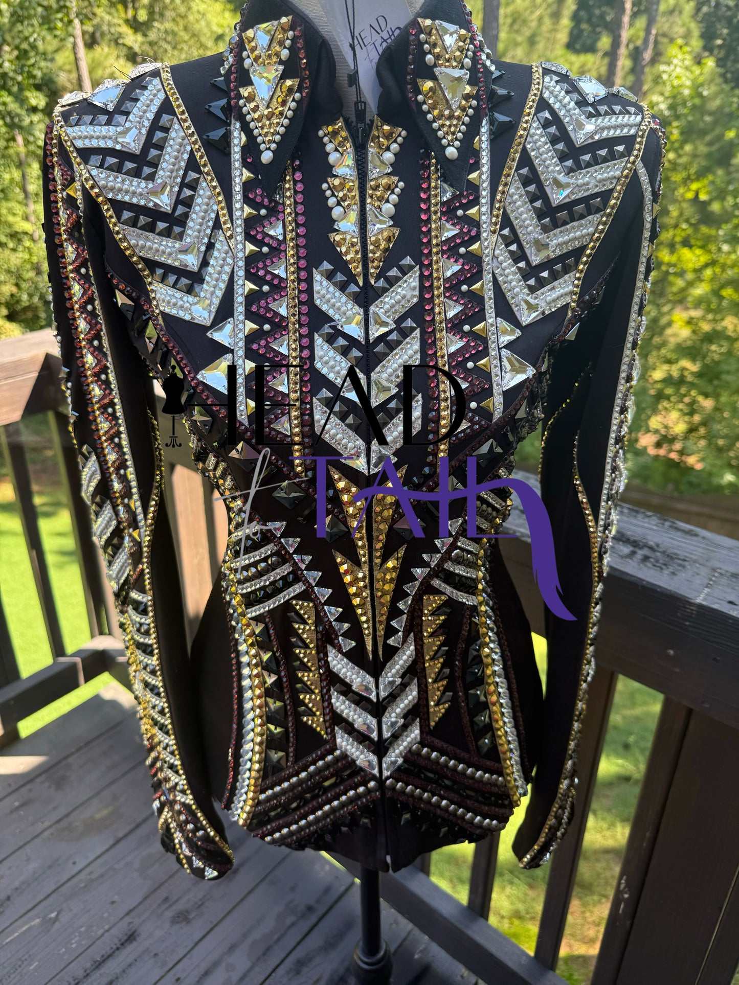 Lindsey James Show Clothing Black, Silver, Amethyst & Gold Showmanship Jacket - Small/Medium