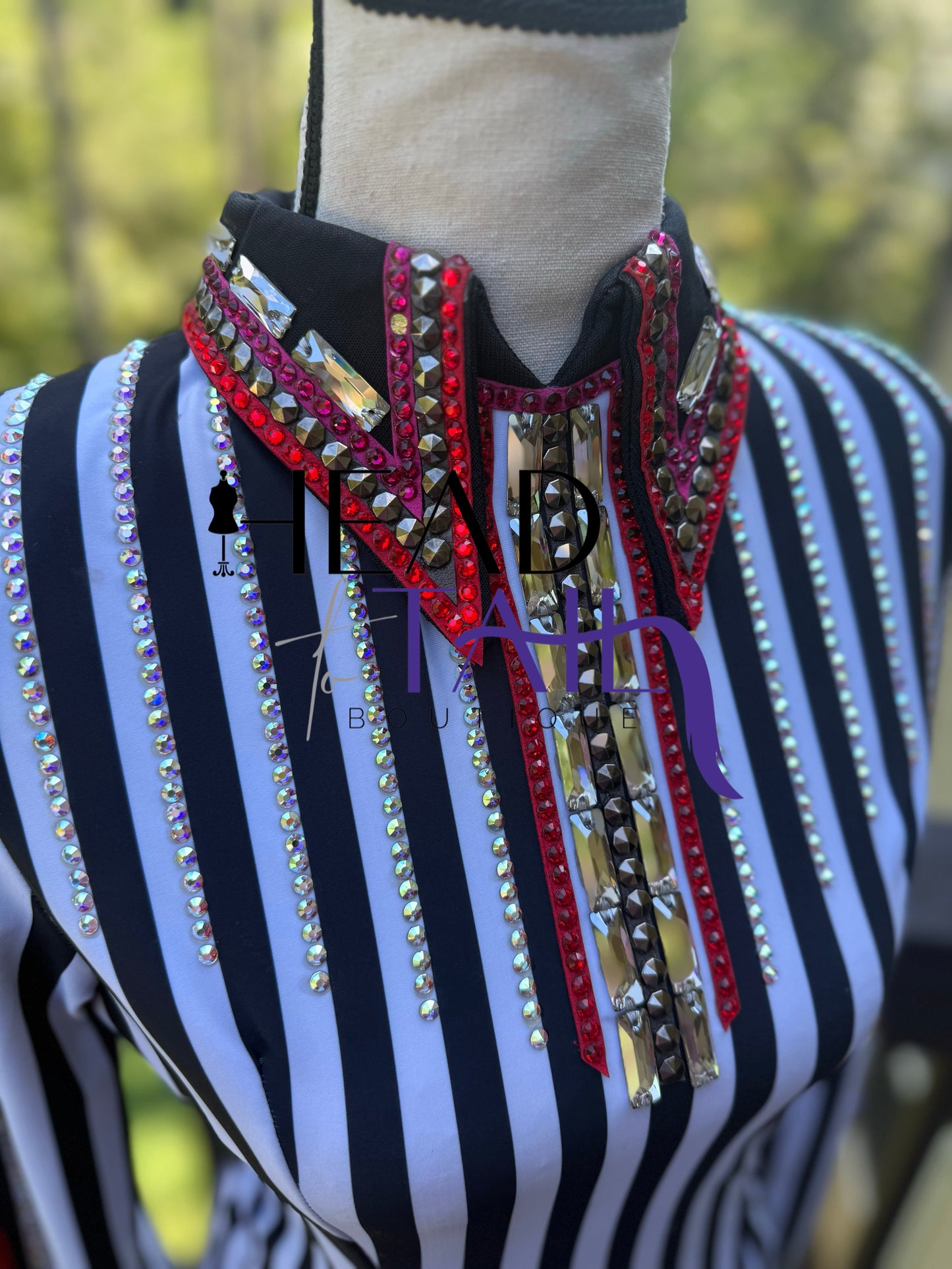 Trudy Black Label Red, White, Pink & Black Shirt + Vest - Small