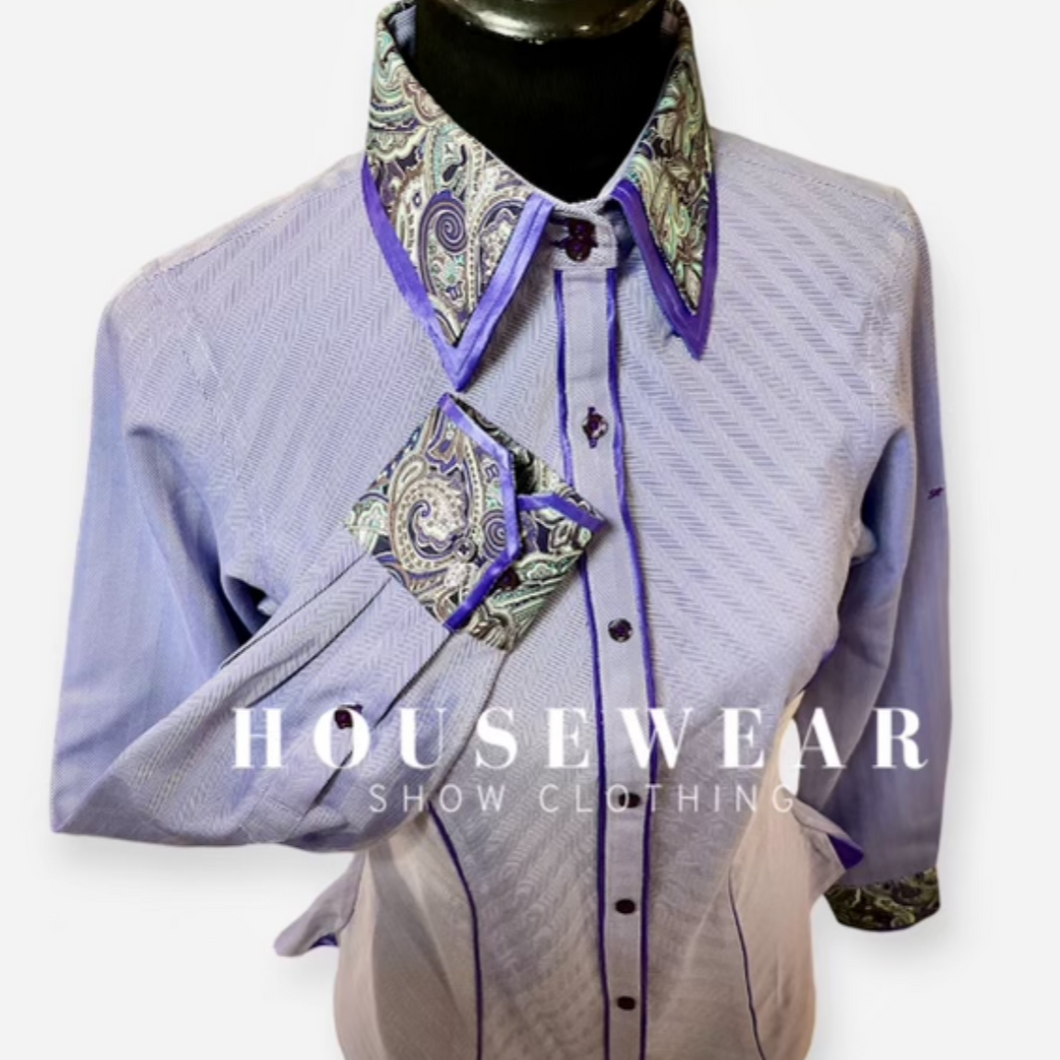 HouseWear Tailored Collection Purple & Paisley Print - Small