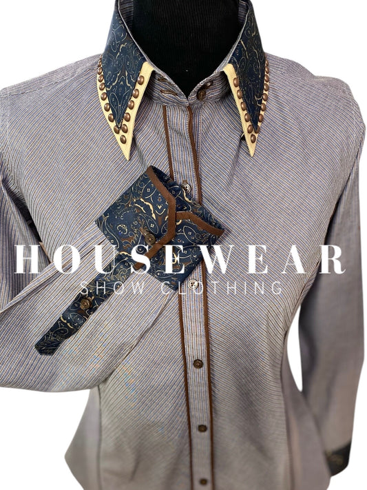 HouseWear Tailored Collection Denim with Bronze Studs - Medium