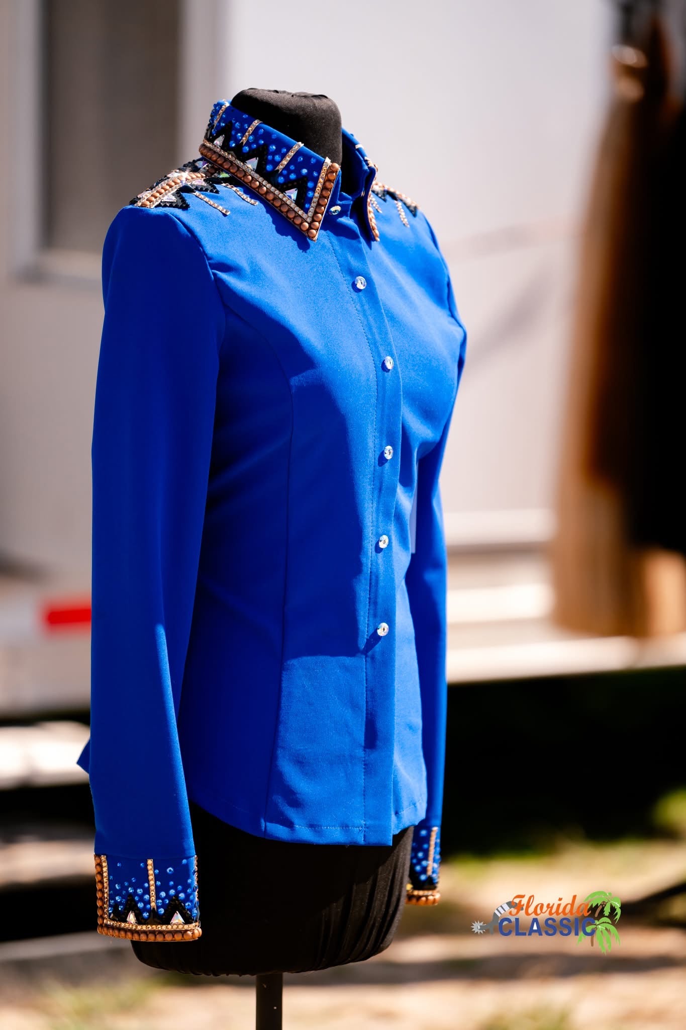 Kevin Garcia Originals Royal Blue, Copper, Gold & Black w/ Shoulder Design- Size 10