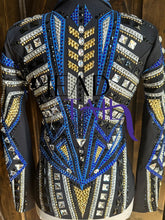 Load image into Gallery viewer, Kevin Garcia Originals Black, Blue &amp; Gold Showmanship Jacket - YOUTH/Adult XS
