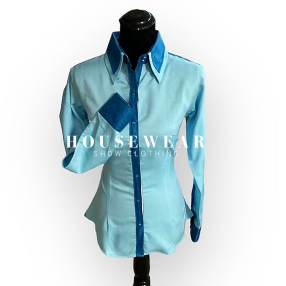 HouseWear Tailored Collection Teal Blue with Yoke - Medium