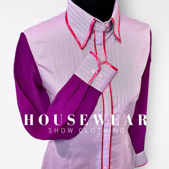 HouseWear Tailored Collection Light Fuschia and Sheer Sleeves - Small