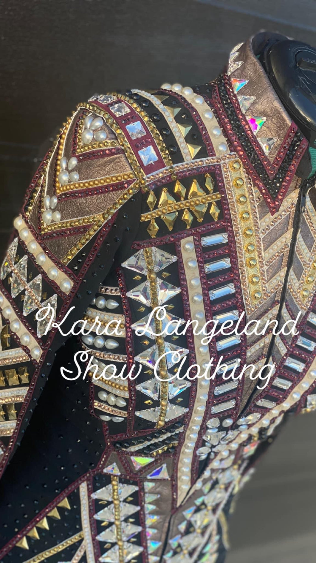 Kara Langeland Burgundy & Gold Showmanship Jacket - Medium/Large