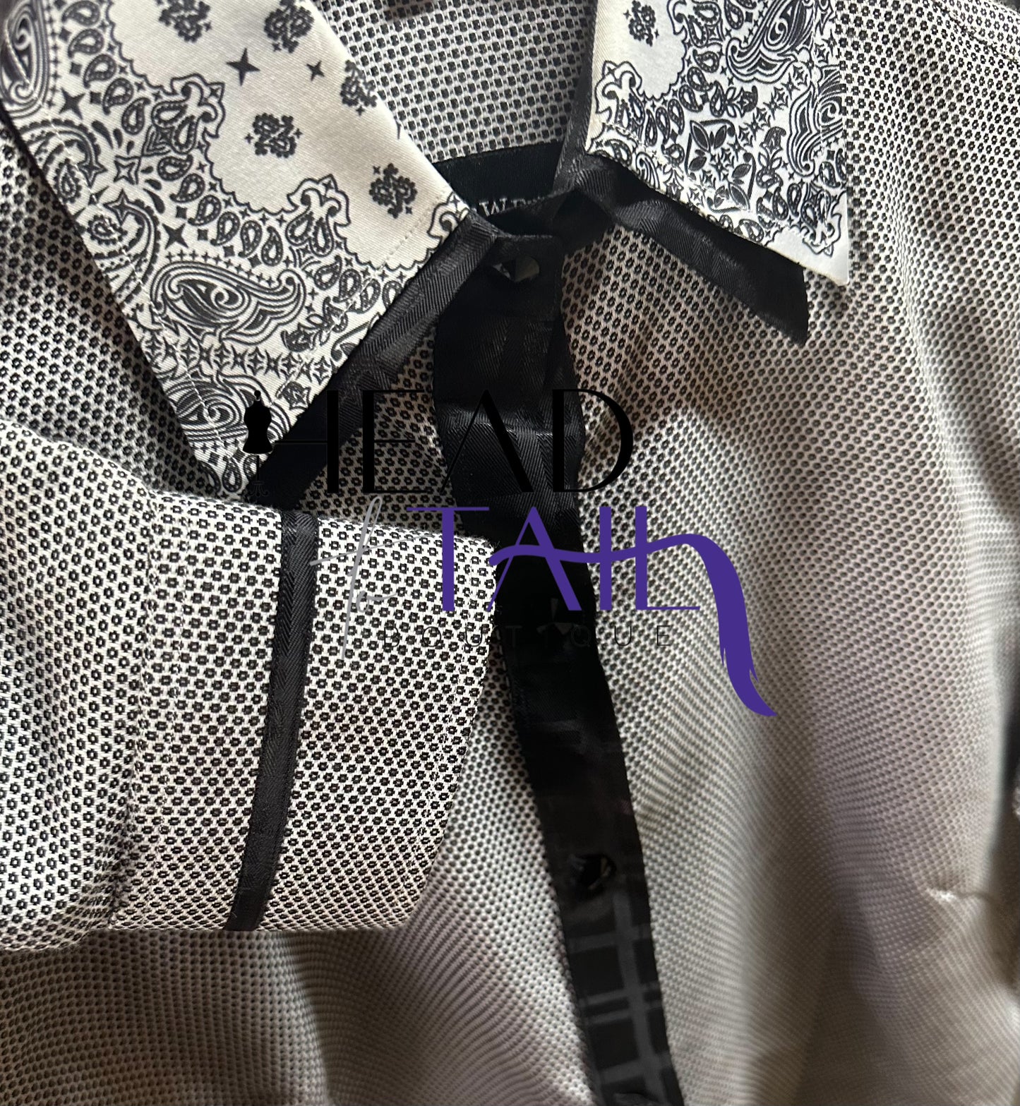 HouseWear Tailored Collection White & Black Print - Medium - FINAL SALE