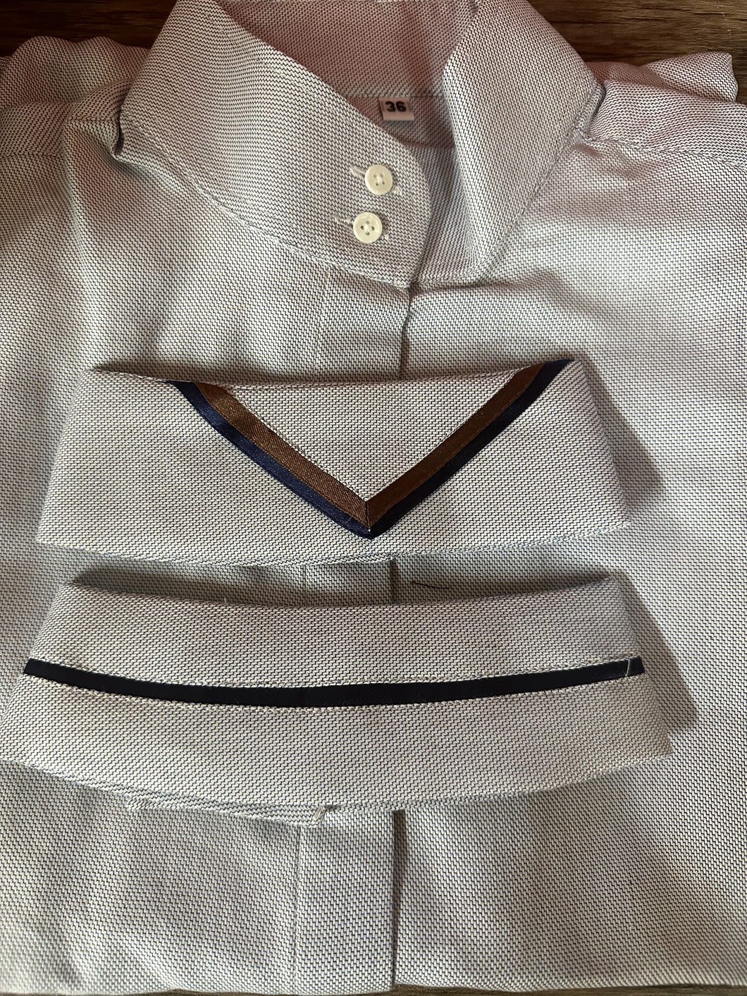 Navy/Brown Print - 2 Collars - Size 36