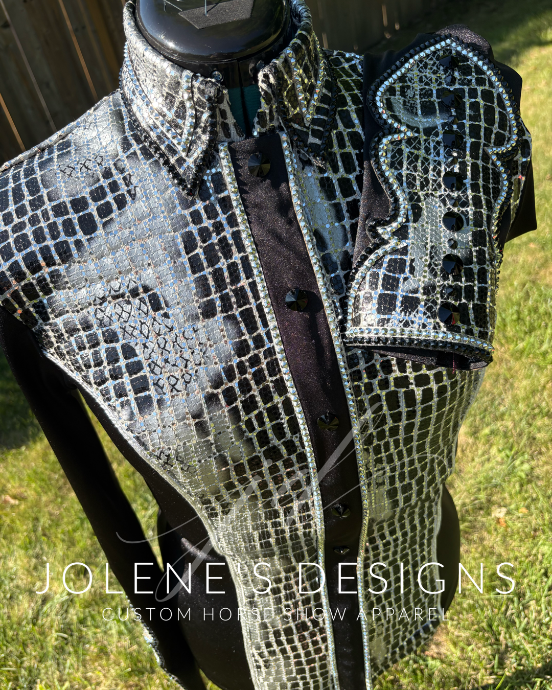 Jolene's Designs Black and Silver Crocodile Day Shirt - X-Large