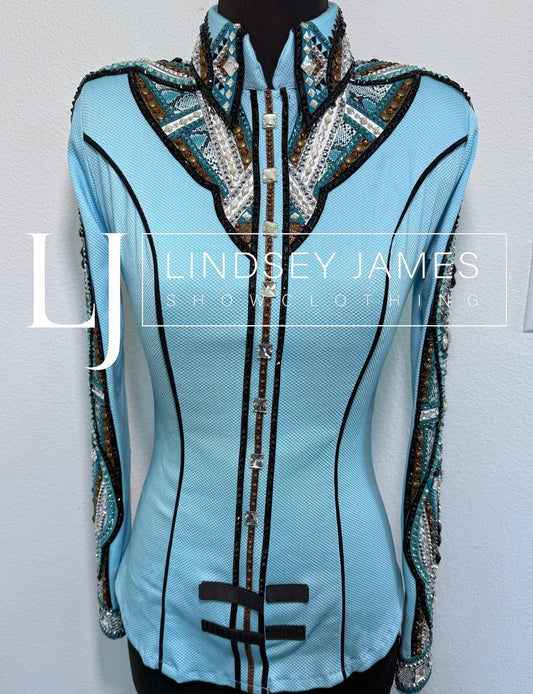 Lindsey James Light Blue, Bronze, Black & White - Full Sleeve - X-Small/Small