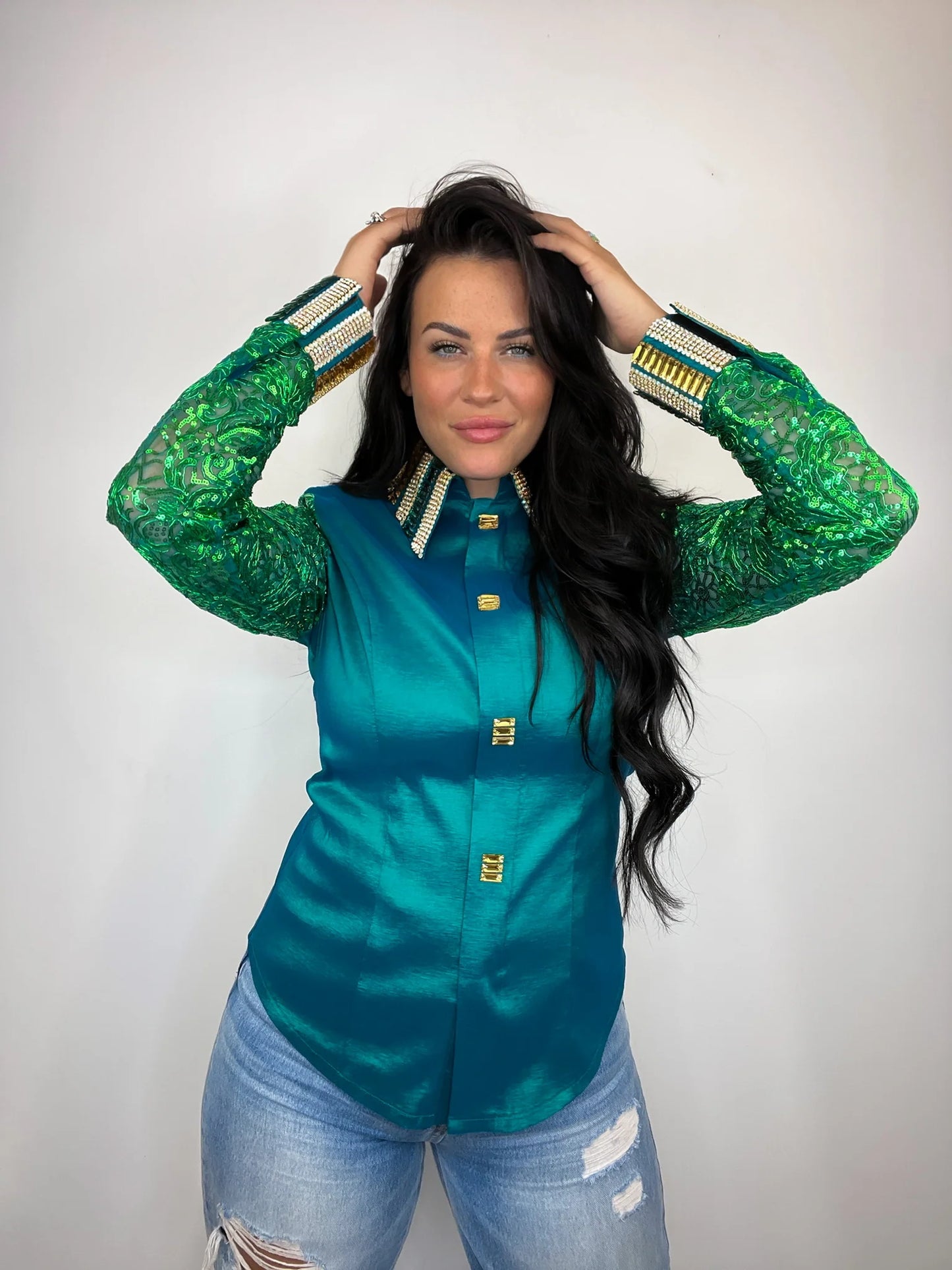 Unbridled Couture Emerald and Gold - Medium