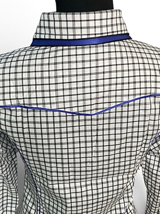 HouseWear Tailored Collection White.Black Checks w/ Deep Blue - Small
