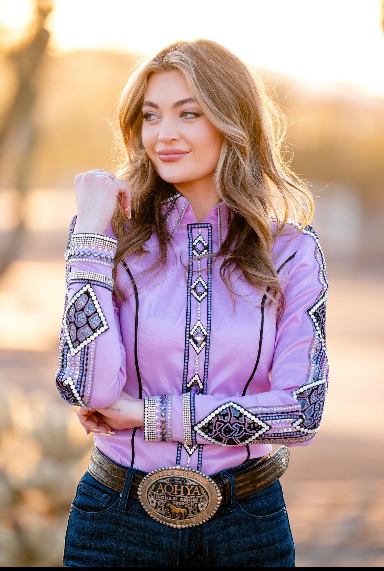 Unbridled Couture Wild Orchid Day Shirt - Small