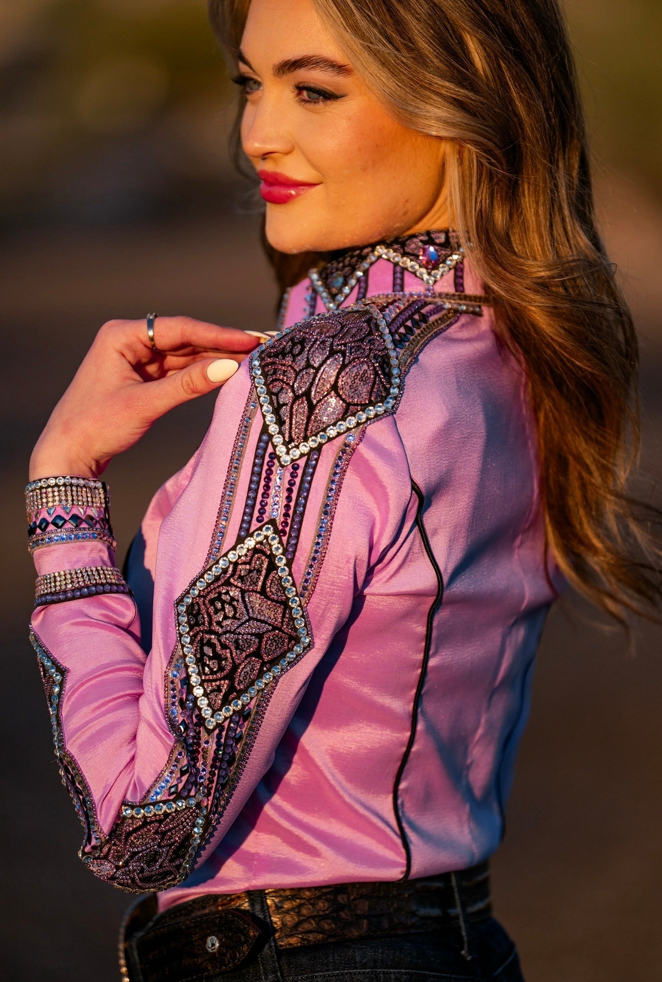 Unbridled Couture Wild Orchid Day Shirt - Small