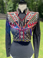 Load image into Gallery viewer, Lindsey James Show Clothing Red, Black &amp; Gold Bolero + Shirt - Small
